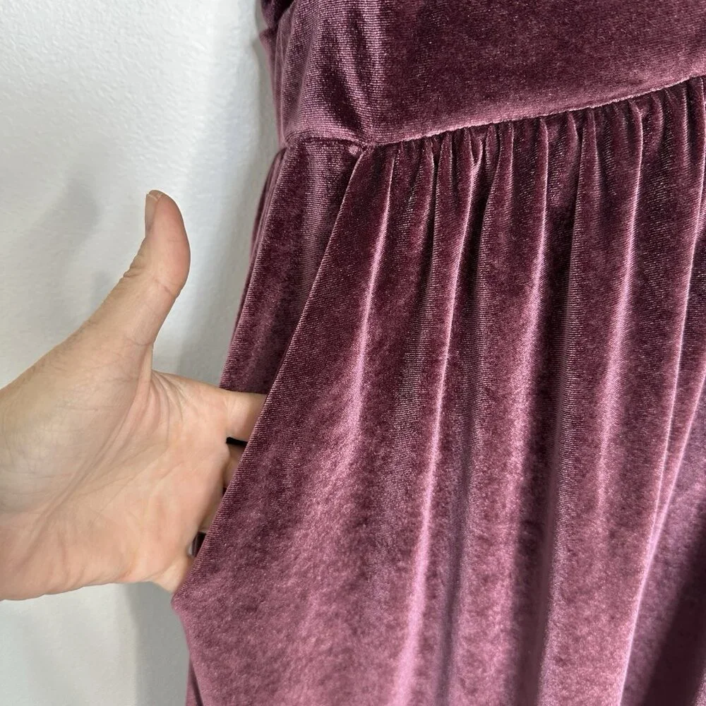 Torrid Maxi Flutter Sleeve Dress 2X Winetasting Velvet - Picture 2 of 13